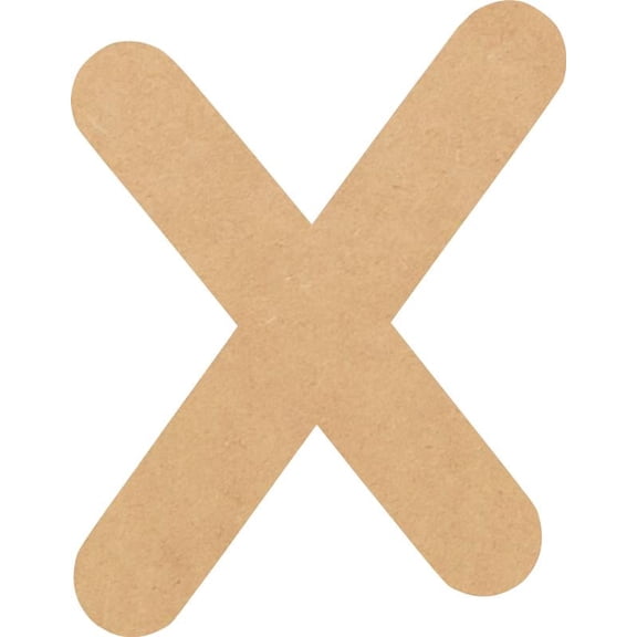 Unfinished MDF Wood Letter X, Craft Alphabet 4'' Tall MDF Wall Décor, Shadow Beamer