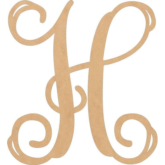 Unfinished Monogram Wood Letters, Blank DIY 10'' Tall Craft H, DIY