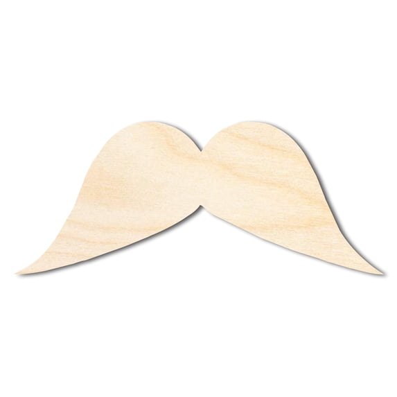Unfinished Mustache Silhouette | DIY Craft Cutout 6" / 1/2"
