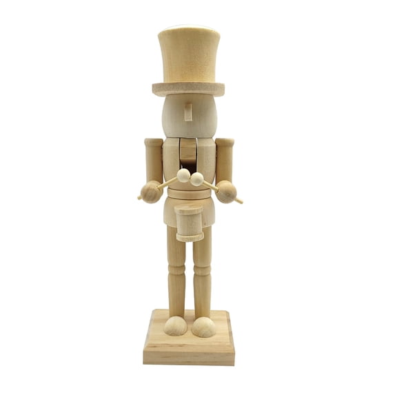 Unfinished Nutcrackers Ornament Christmas Nutcrackers Figurine 25.5cm Unpainted Puppet King Soldier Figures