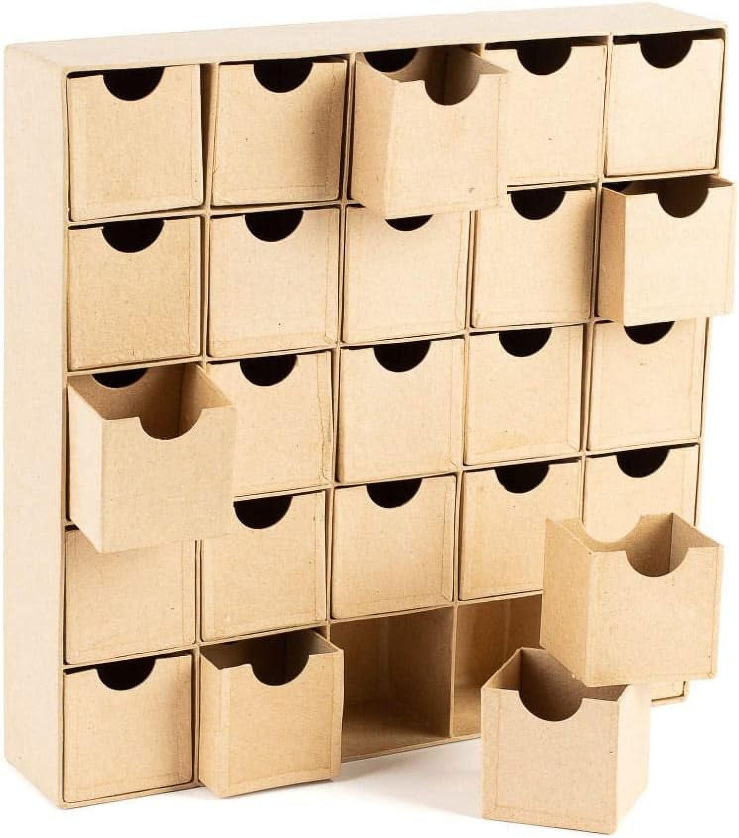 Unfinished Paper Mache Christmas Advent Countdown Box With 25 Storage