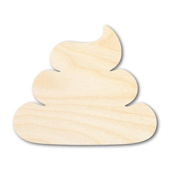 Unfinished Poop Shape | Craft Cutout | up to 46" DIY 3" / 1/8"