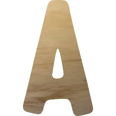Unfinished Real Wood Letter, Paintable 8'' tall Craft Letter A, Kids Crafting Letter