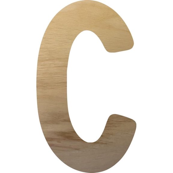 Unfinished Real Wood Letter, Paintable 8'' tall Craft Letter C, Kids Crafting Letter