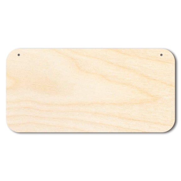 Unfinished Rounded Rectangle Door Hanger | DIY Craft Cutout | Door Hanger 18" / 1/8"