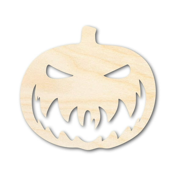 Unfinished Scary Pumpkin Shape | Craft Cutout 5" / 1/8"