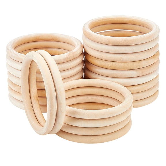Unfinished Schima Wood Rings for DIY Accessories Hanging Loops Curtain Rings Wedding Favor Boxes Handle Loops White 98x10.5mm Inner Diameter: 78mm