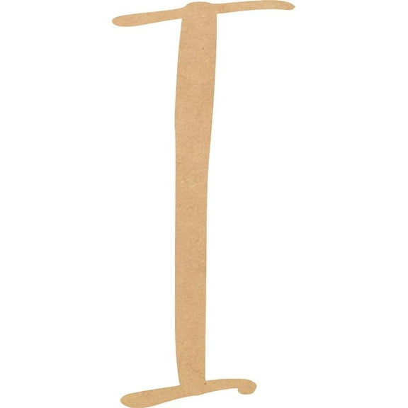Unfinished Script Wood 4'' Tall Nicholia Letters Alphabet I, Paintable Craft