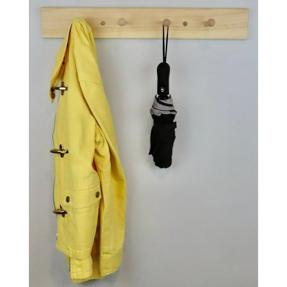 Unfinished Shaker Peg Coat Hat Rack 24"