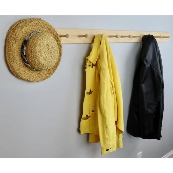 Unfinished Shaker Peg Coat Hat Rack 60"