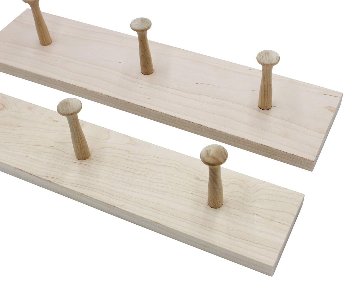 Unfinished Shaker Peg Rack - Solid Maple - Made in The USA (29" x 4.5 ...