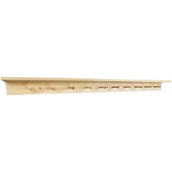 Unfinished Shaker Peg Rack with Shelf, 60" Wall Mounted Coat Rack, Entryway Organizer
