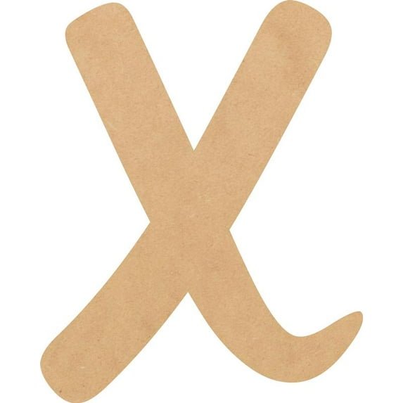 Unfinished Small Wood 10'' Tall Muthike Letters DIY X, Paintable Craft