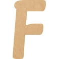 thumbnail image 1 of Unfinished Small Wood 14'' Tall Muthike Letters DIY F, Paintable Craft, 1 of 5