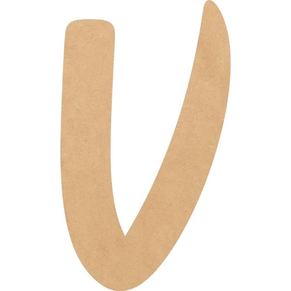 Unfinished Small Wood 18'' Tall Muthike Letters DIY V, Paintable Craft