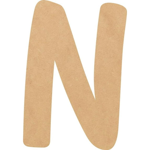 Unfinished Small Wood 2'' Tall Muthike Letters DIY N, Paintable Craft