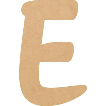 Unfinished Small Wood 3'' Tall Muthike Letters DIY E, Paintable Craft