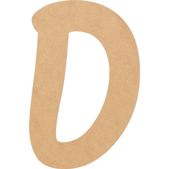 Unfinished Small Wood 4'' Tall Muthike Letters DIY D, Paintable Craft
