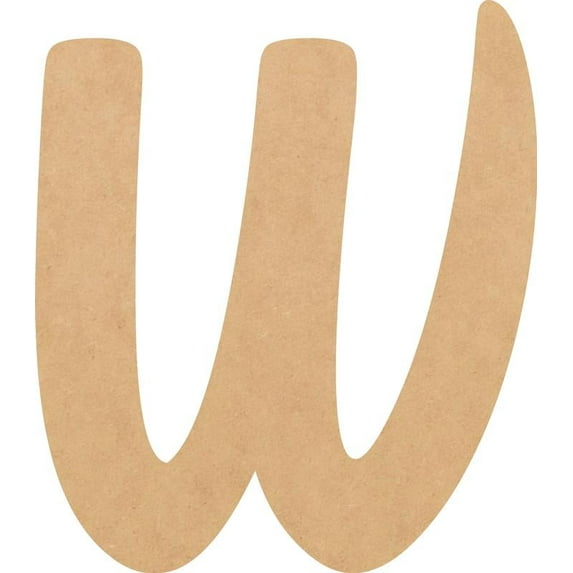 Unfinished Small Wood 4'' Tall Muthike Letters DIY W, Paintable Craft