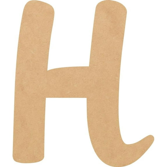 Unfinished Small Wood 7'' Tall Muthike Letters DIY H, Paintable Craft