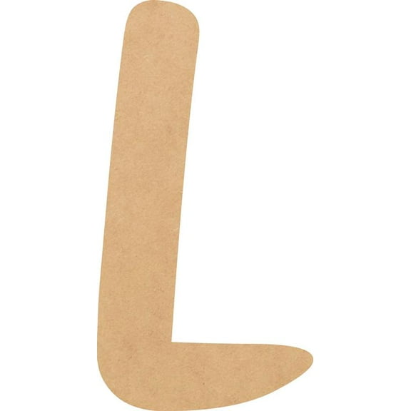Unfinished Small Wood 7'' Tall Muthike Letters DIY L, Paintable Craft