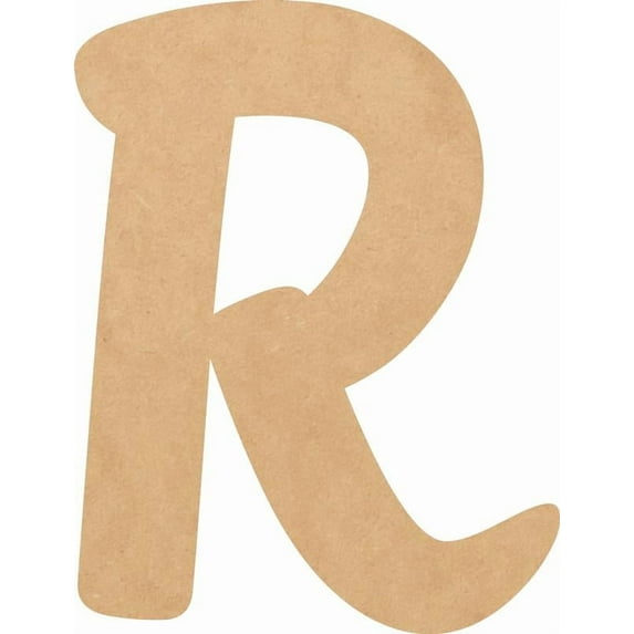 Unfinished Small Wood 8'' Tall Muthike Letters DIY R, Paintable Craft