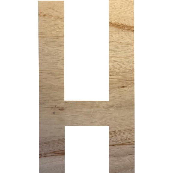 Unfinished Small Wood Letter, 6'' tall Blank Craft Letter H, Pumpkin Pie
