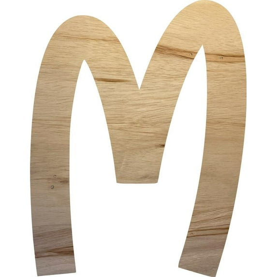 Unfinished Small Wood Letter, 6'' tall Blank Craft Letter M, Pumpkin Pie