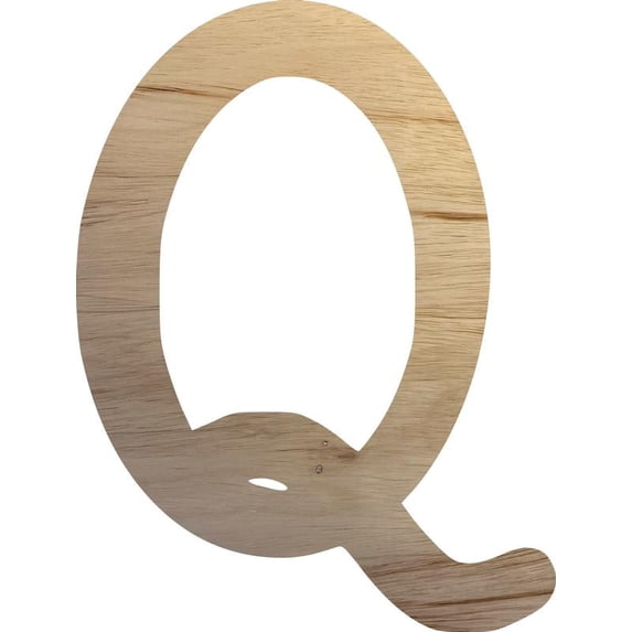 Unfinished Small Wood Letter Q, Paintable 2'' Tall Alphabet A-Z, Wall Hanging Shape