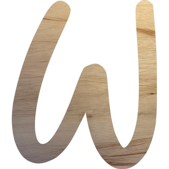 Unfinished Small Wood Letter W, Paintable 2'' Tall Alphabet A-Z, Wall Hanging Shape