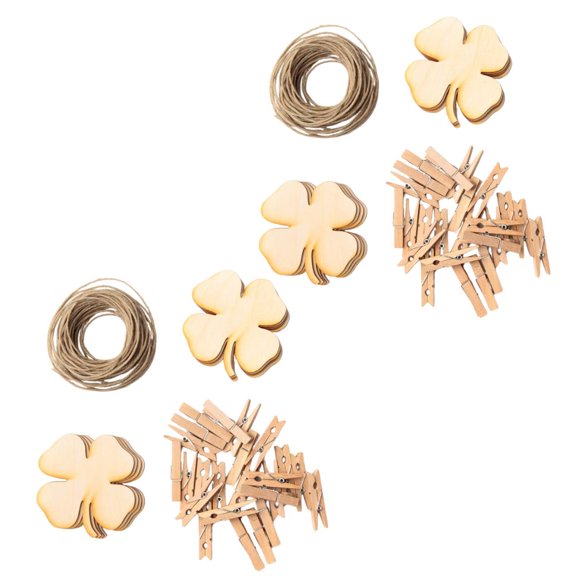 Unfinished Small Wood Shamrock Garland Kits (2 Sets) - for St. Patrick's Day - Factory Direct Craft