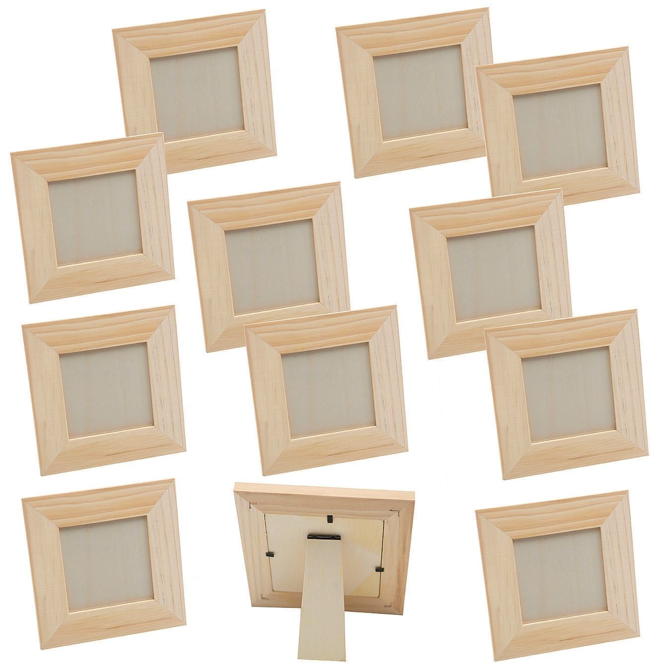 Brown Plain 18 Pcs Wood Frames For Crafts Unfinished Wood, For
