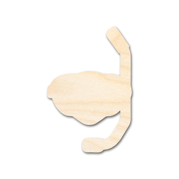 Unfinished Snorkel Shape | DIY Craft Cutout 4" / 1/4"
