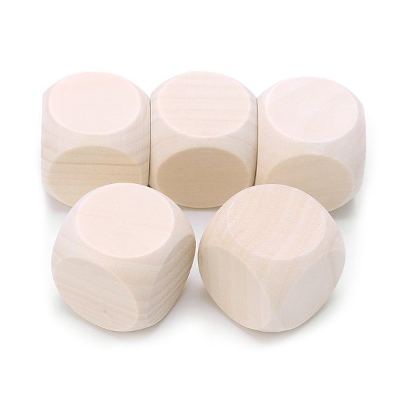 Unfinished Square Blocks 6 Sided Wood Cubes Rounded Corners DIY Craft Projects