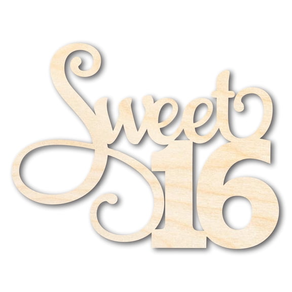 Unfinished Sweet Sixteen Shape | DIY Craft Cutout 46" / 3/4"