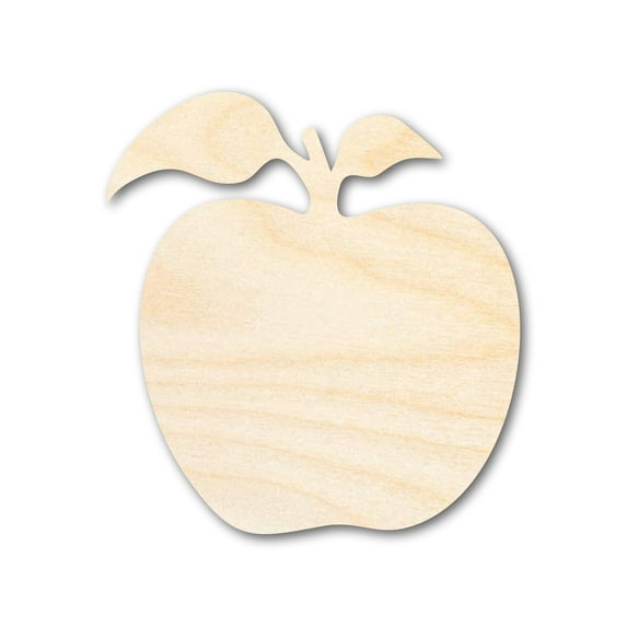 Unfinished Two Leaf Apple Shape | Craft Cutout | up to 46" DIY 16" / 3/4"