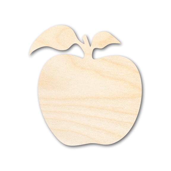 Unfinished Two Leaf Apple Shape | Craft Cutout 3" / 1/2"