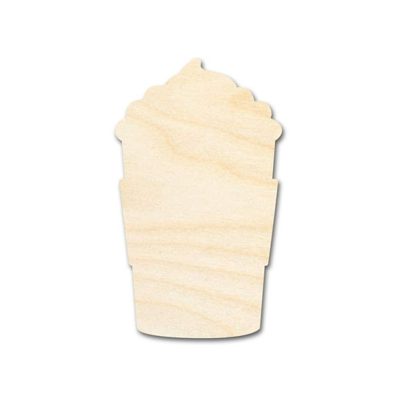Unfinished Whipped Latte Shape | Craft Cutout 10" / 3/4"