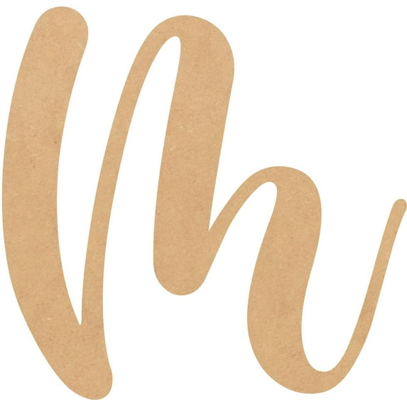 Unfinished Wood 15'' Casking Cream Letter M, Craft Wall Hanging
