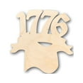 thumbnail image 1 of Unfinished Wood 1776 and Flag Shape - Craft - up to 46" DIY 46" / 1", 1 of 3