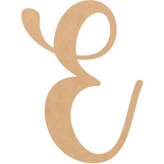 Unfinished Wood 18'' Casking Cream Letter E, Craft Wall Hanging