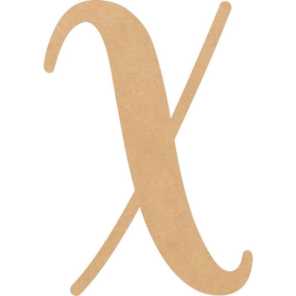 Unfinished Wood 2'' Casking Cream Letter X, Craft Wall Hanging