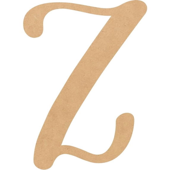 Unfinished Wood 20'' Casking Cream Letter Z, Craft Wall Hanging