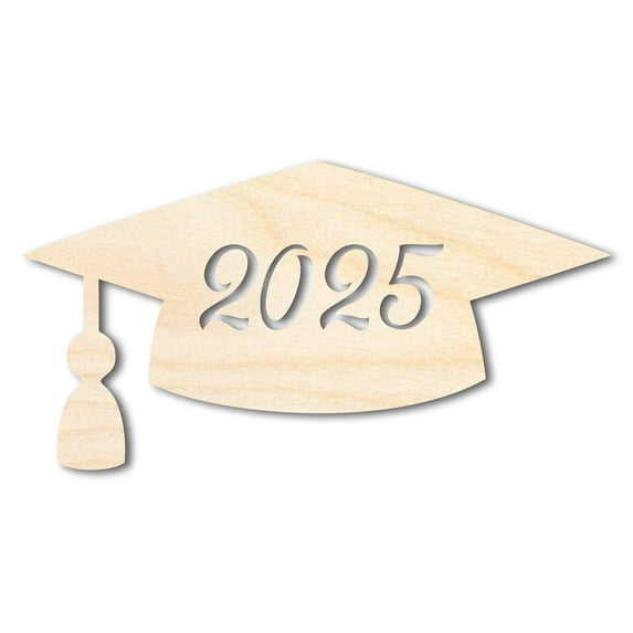 Unfinished Wood 2025 Grad Cap Shape 18" / 3/4"