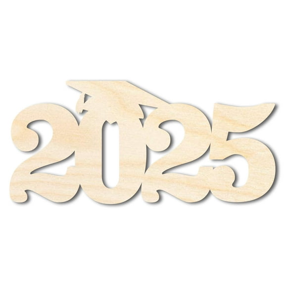 Unfinished Wood 2025 Grad Shape | DIY Craft Cutout | up to 46" DIY 5" / 1/2"