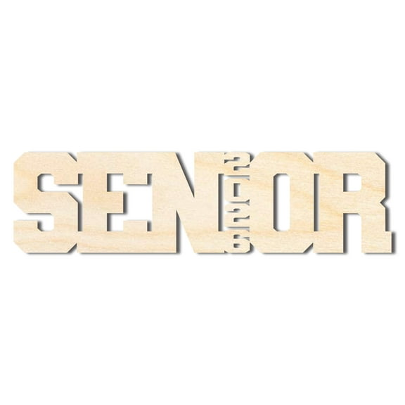 Unfinished Wood 2026 Senior Shape | DIY Craft Cutout | up to 46" DIY 8" / 1/2"