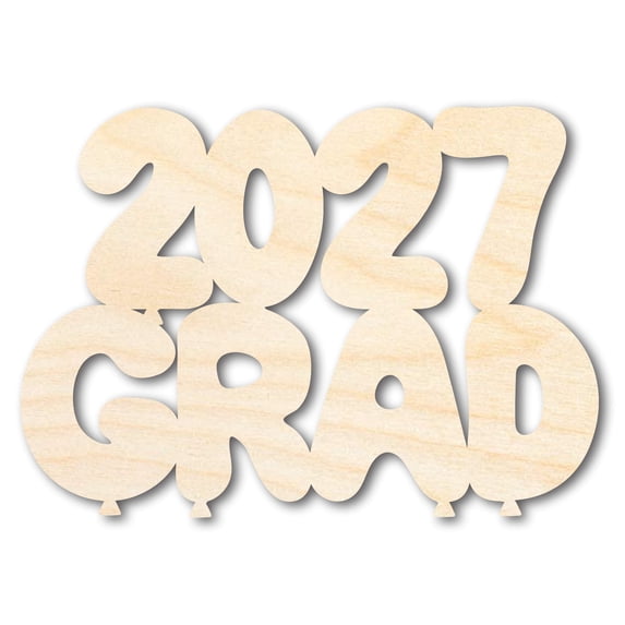 Unfinished Wood 2027 Grad Shape | DIY Craft Cutout 42" / 3/4"
