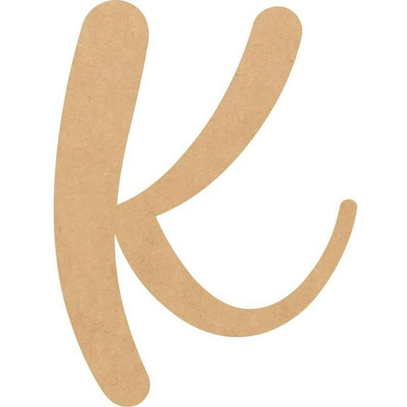 Unfinished Wood 22'' Casking Cream Letter K, Craft Wall Hanging