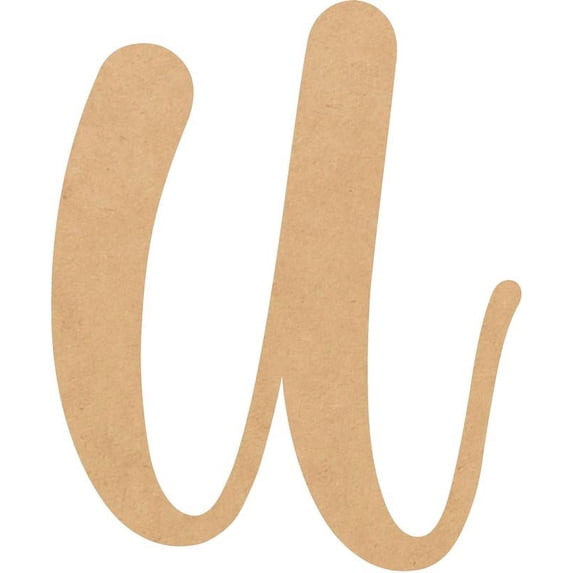 Unfinished Wood 22'' Casking Cream Letter U, Craft Wall Hanging