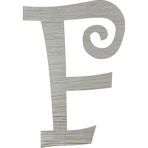 Unfinished Wood 22'' Curlz Letter F, Wall Hanging Alphabet Craft